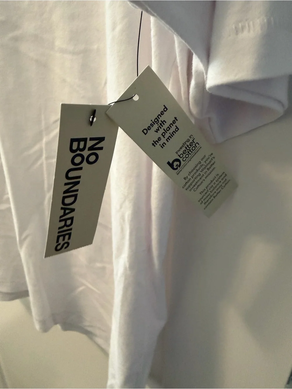 No Boundaries White Short Sleeve Oversized Crew Neck Tee